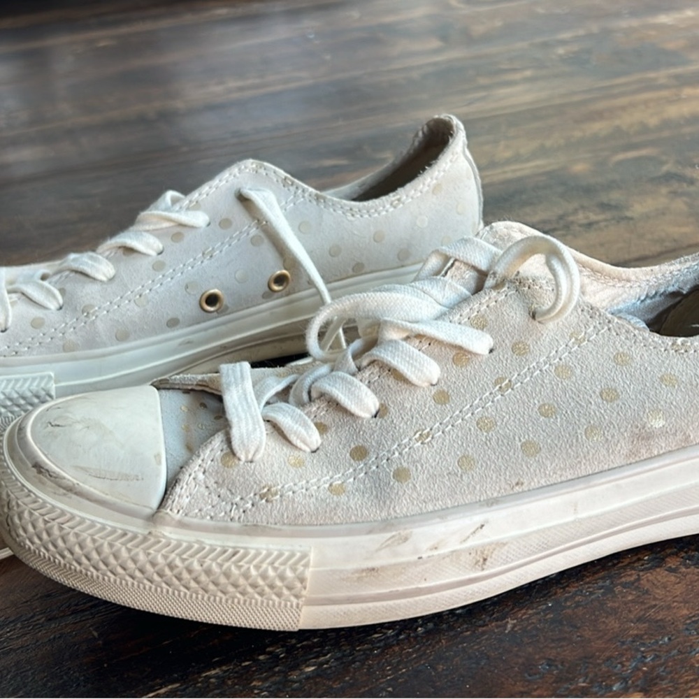 Casual Cream Polka Dot Sneakers for Women